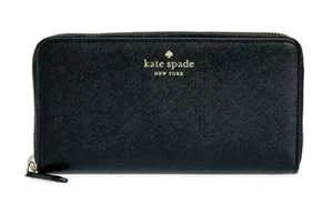 NUEVA Cartera Continental Kate Spade Dana Grande Saffiano Grande Negra Nueva con Etiquetas - Imagen 1 de 2