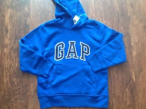NWT GAP KIDS CAMPUS LOGO SWEATSHIRTS HOODIE FLEECE XS(4-5) BRILLIANT BLUE - Picture 1 of 3