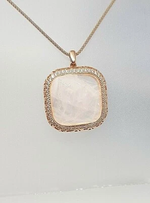 COLLANA IN ARGENTO 925 PENDENTE ROSA blukapri - Immagine 1 di 4