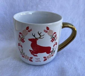 Tazza da tè caffè in gres cervo "Love You Deerly" tazza da bere nuova - Foto 1 di 8