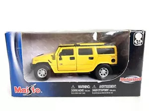 Maisto Hummer H2 motorized Power Racer Die Cast Metal Yellow w/ Original Box - Picture 1 of 7