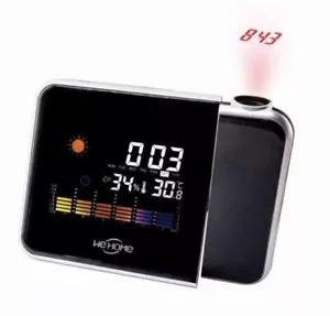 Sveglia da Comodino Digitale con Proiettore Laser Igrometro Orologio Data JS-016 - Foto 1 di 4