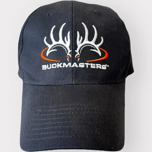 Buckmasters Mütze schwarz verstellbar Klett Hirsch Jagd Baumwolle Kurve Schnabel NAPA - Bild 1 von 8