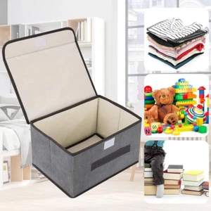Fabric Storage Box Underwear Sock Foldable Organizer w/ Lid for Clothes sweater - Bild 1 von 17