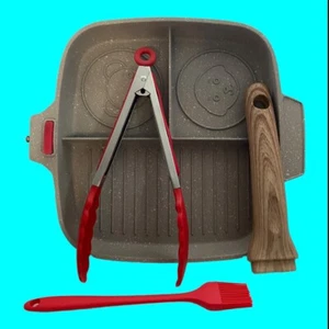 Sartén antiadherente Bobikuke para encimeras de estufa, sartén seccional de 19”, dividida - Imagen 1 de 10