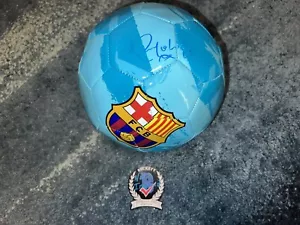 Ronaldinho Signed Official FC Barcelona Soccer Ball Legend Brazil Beckett - Picture 1 of 3