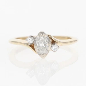 .24ctw Marquise Diamond w/ Accents Engagement Ring 14k Multi-Tone Gold Size 5.5 - Picture 1 of 6