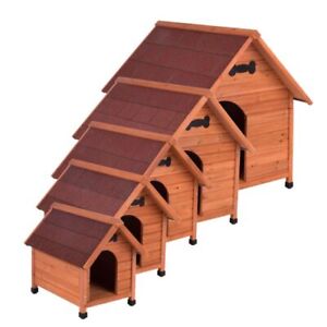 Cuccia in legno per cani da esterno con tetto a spioventi