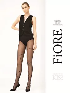 Collant donna design Fiore Square collezione timeless kiss 20 Den Nero - Imagen 1 de 11