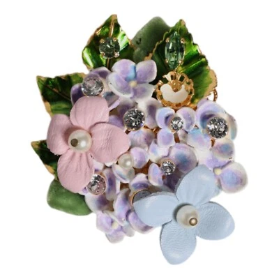 DOLCE & GABBANA Brooch Multicolor Floral Crystals Pearls Enamel Accents 680usd - Image 1 of 4