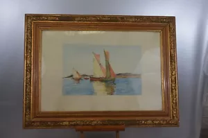 ANCIEN DESSIN LITHOGRAPHIE ESTAMPES TABLEAU TOILE SIGNE PEINTURE HUILE CADRE - Foto 1 di 4