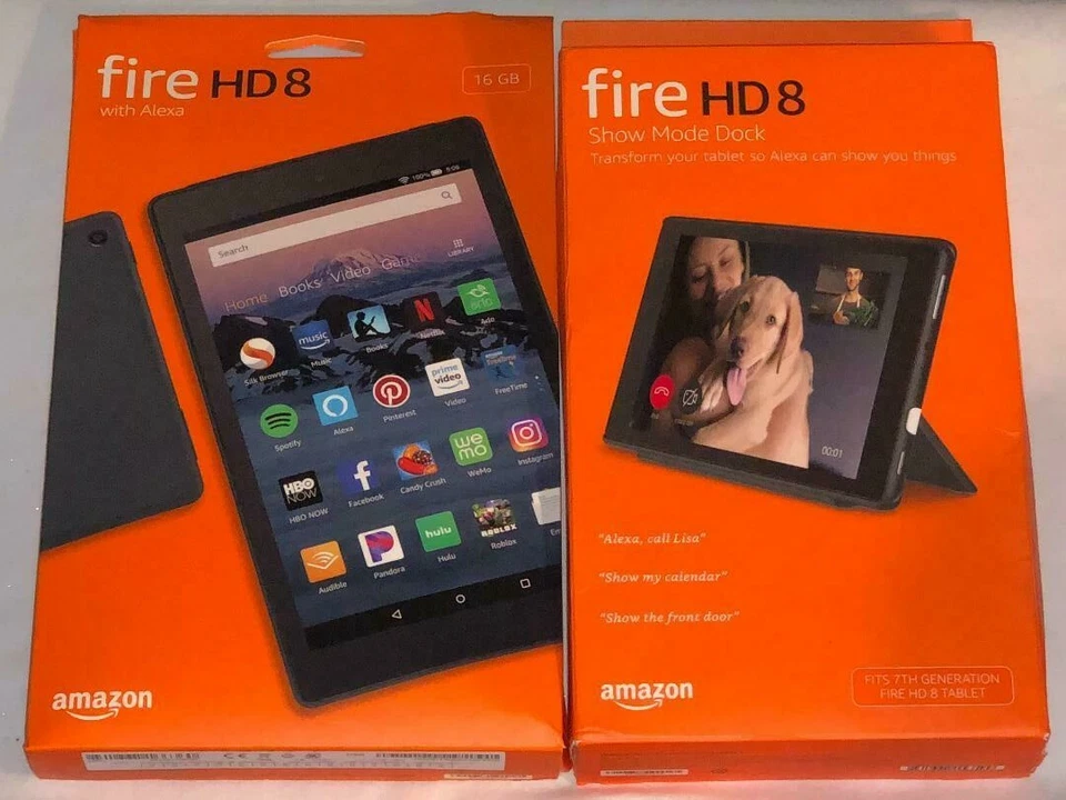 Amazon Kindle Fire HD8 (8ª generación), 80 GB, Wi-Fi 8" con base Show Mode Foto 1 de 4