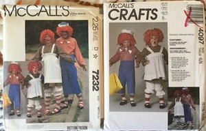 Vintage 80er UC Raggedy Ann Andy Erwachsener M Kind 6/8 Kostümmuster ~ McCalls 7232 4097 - Bild 1 von 2