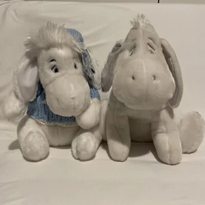 Set Of 2 WHITE Eeyore Plush 12" Toys - Picture 1 of 10