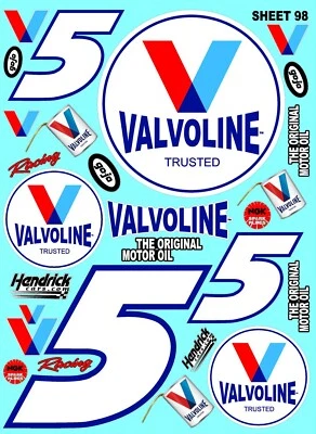 CLEAR VINYL RACING Sticker Racing SHEET 98-R/C MODEL Die-cut -Decals 1/12-1/10 - Image 1 of 4