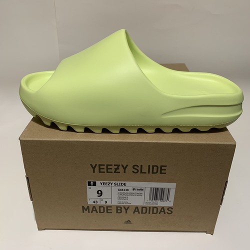 Adidas Yeezy Slide Glow Green Uomo Taglia 9 Nuove GX6138 EU 43 Kanye West Slide 2021
