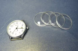 4 pieces 33,2 mm watch glasses/crystals acrylic plastic crystal for brand Slava - Picture 1 of 4