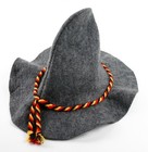 Seppelhut Zipfelmütze Trachten- Hut Party Fasching Grau mit Kordel 8298