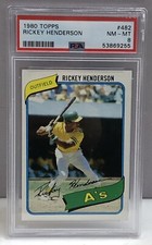 1980 Topps #482 Rickey Henderson RC PSA 8 NM-MT HOF Oakland A's