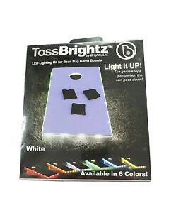 Cornhole Bean Bag Toss 2 Board LED Light Kit White Weather Resistant TossBrightz