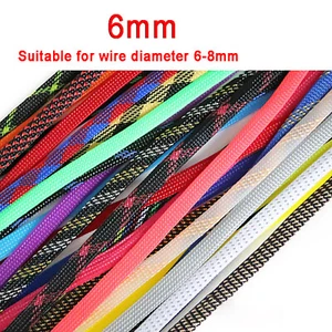 Ø6mm PET Expanding Braided Sleeving Wire Cable Harness Sheathing Various Colors - Picture 1 of 36
