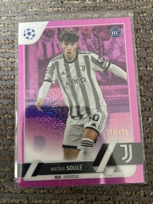2022-23 Topps Japan UEFA Club Matias Soule #147 Rookie RC Fuchsia Refractor /125 - Image 1 of 2