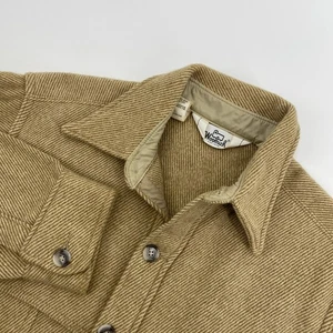 Woolrich Camisa Larga de Campo Chaqueta Para Hombres Extra Grande Tostado Lana Sarga EE. UU. VINTAGE - Imagen 1 de 11