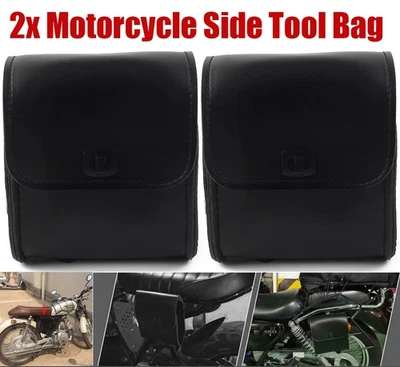 2X Universal Cuero Bicicleta Motocicleta Equipaje Herramienta Bolsa Lateral Alforja Bolsa de Herramientas Foto 1 de 4