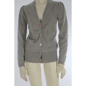 Graue Kaschmir Strickjacke im vertikalen Design - Knopfleiste - Größe S - Bild 1 von 10