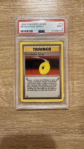 PSA 9 DEVOLUTION SPRAY - Trainer Pokemon Card (Unlimited) 1999 Base Set #72 WOTC - Picture 1 of 2