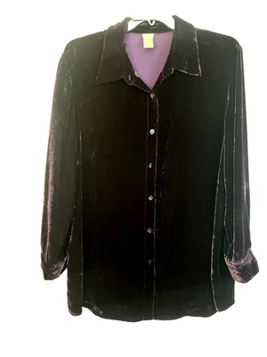 Blusa túnica terciopelo morado profundo Soft Arround mujer talla 1 X Foto 1 de 4