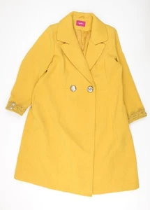 Together Women's Yellow Long Coat UK 18, Buttoned, Embroidered - Picture 1 of 12