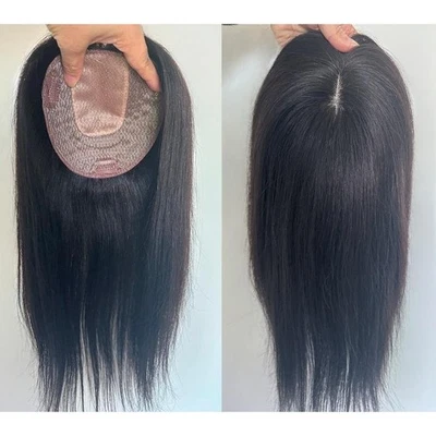 5"x5.5" Cap Silk-Effect Parting 100% Human Hair Topper for Women Clip in 10"~16" - Image 1 of 4