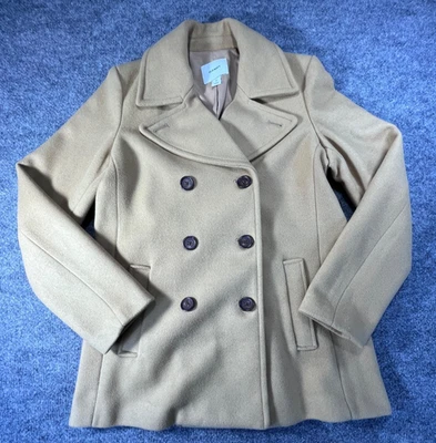 Abrigo Old Navy Doble Pecho Guisante Marrón Tostado Para Mujer Talla Mediana Foto 1 de 4