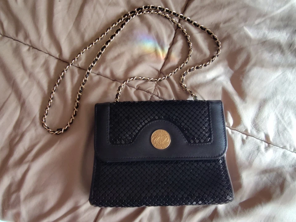 Whiting And Davis - Cartera Bandolera de Noche - Bolso sin asas - De colección - Malla Negra Foto 1 de 4