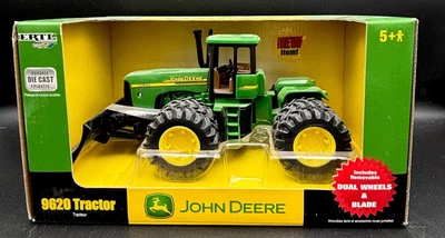 1/32 Ertl Toy John Deere 9620 Tractor with Dual Wheels And Blade New Old Stock - Image 1 of 4