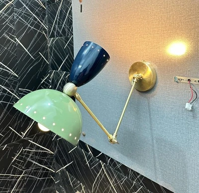 Mid Century Modern Wall Sconce: Adjustable Brass Reading Lamp Christmas Gift - Image 1 of 4