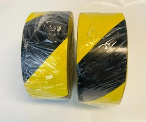 2 Rollen Bodenmarkierung Sicherheitsgefahrenband schwarz gelb Streifen Vorsicht 2 Zoll x 108 Fuß EA - Bild 1 von 2