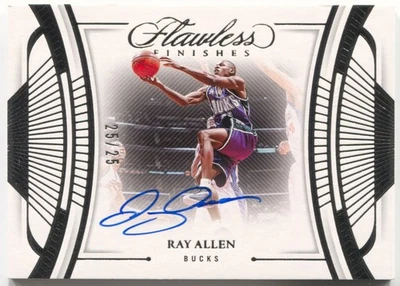 23-24 Panini Flawless Ray Allen Autograph Flawless Finishes Auto #/25 - Image 1 of 4