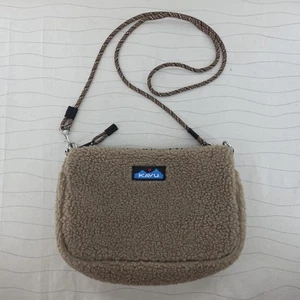 KAVU Womens So Snuggy Fleece Sherpa Brown Fuzzy Soft Crossbody Bag Purse - Picture 1 of 9