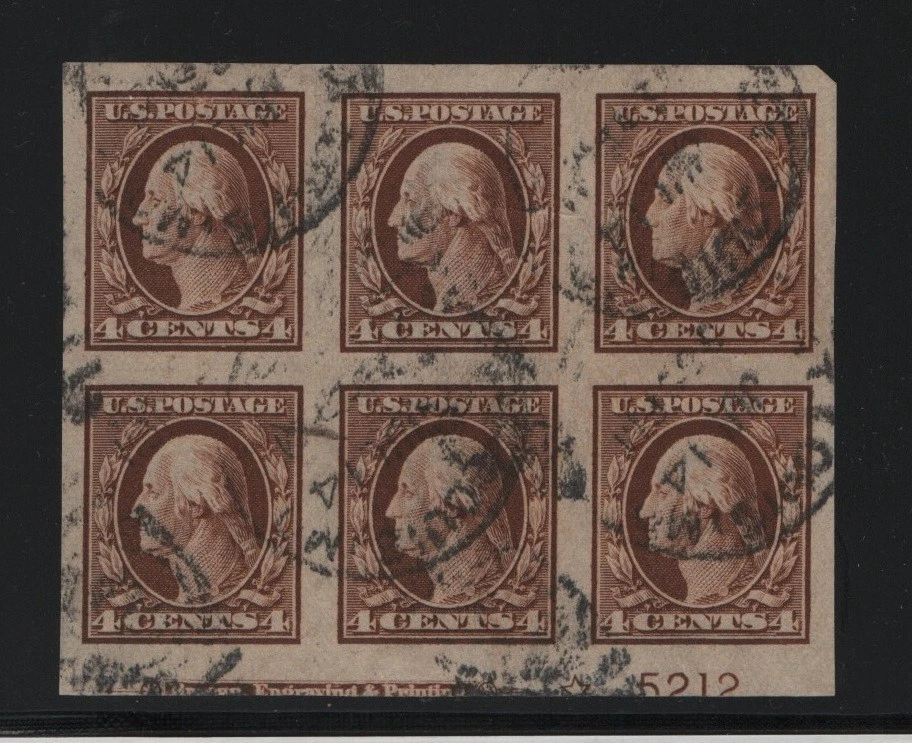 346 XF used plate block scarce neat cancels with nice color cv $  ! see pic ! - Image 1 of 1