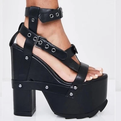 Sandalias de plataforma negras YRU Night Call talla 7 Foto 1 de 4
