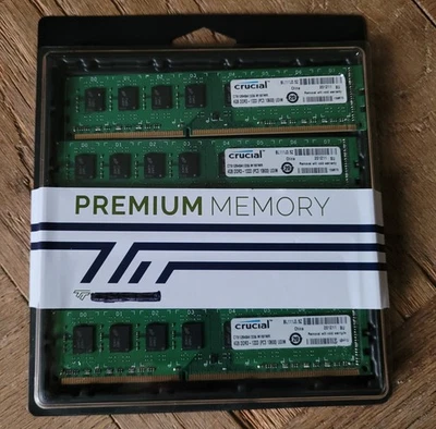 CRUCIAL DDR3 PC3-10600 4 GB x 3 UDIMM 1333 MHz SDRAM 240 Pin Memory  12 GB Total - Image 1 of 3