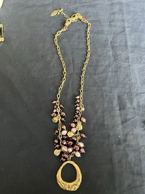 Винтажное фиолетовое и золотистое ожерелье Coldwater Creek - Изображение 1 из 4