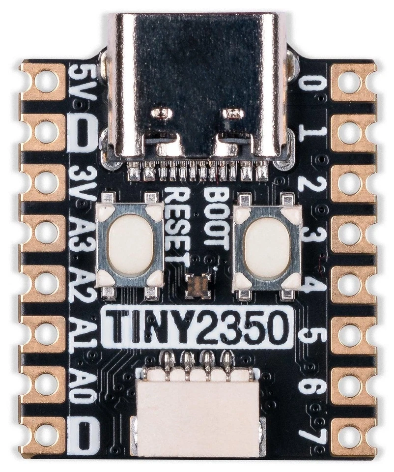 Pimoroni Tiny 2350, RP2350A Dual Arm Cortex M33 150MHz, 4MB Flash, USB C, 12 IO