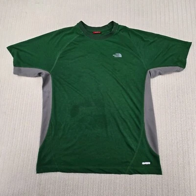 Camisa The North Face Para Hombre Mediana Verde Gris Manga Corta Aire Libre Senderismo Foto 1 de 4