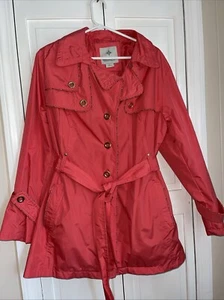 Weather Tamer Woman's Belted trench coat Coral sz 1X - Picture 1 of 11