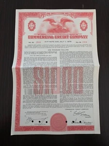1.000 $ Schein Commercial Credit Company 07.01.1979 - Bild 1 von 2