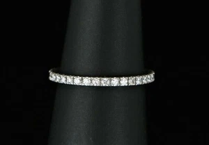$3,450 Bvlgari 18K White Gold Diamond Eternity Wedding Band Ring #48 Sz 4.5 - Picture 1 of 7