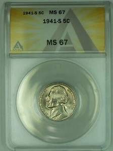 1941-S Jefferson Nickel 5C ANACS MS 67 (51) - Picture 1 of 2